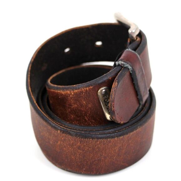 VTG Fossil BROWN GENUINE LEATHER 1.5"Wd DRESS CASUAL MEN'S BELT Sz 38/95 (B88 - Picture 5 of 13